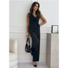 Women's Sleeveless Wide-Leg Jumpsuit | V-Neck