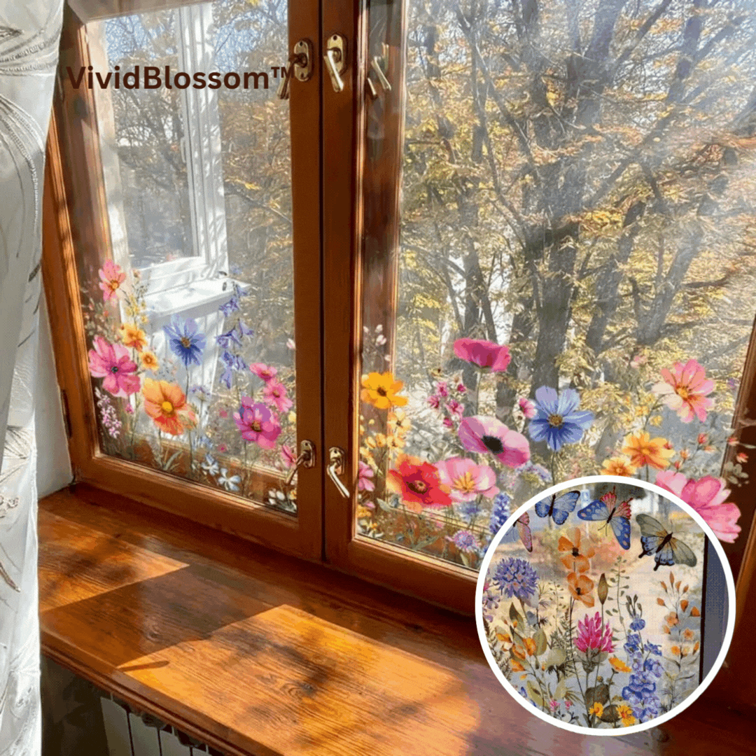 VividBlossom™ Floral Window Sticker