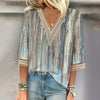Women's Ombre Print V-Neck Blouse | Short Sleeve