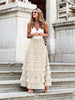 Women's Maxi Skirt with High Waist and Layered Pattern | Summer