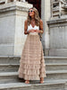 Women's Maxi Skirt with High Waist and Layered Pattern | Summer