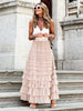 Women's Maxi Skirt with High Waist and Layered Pattern | Summer