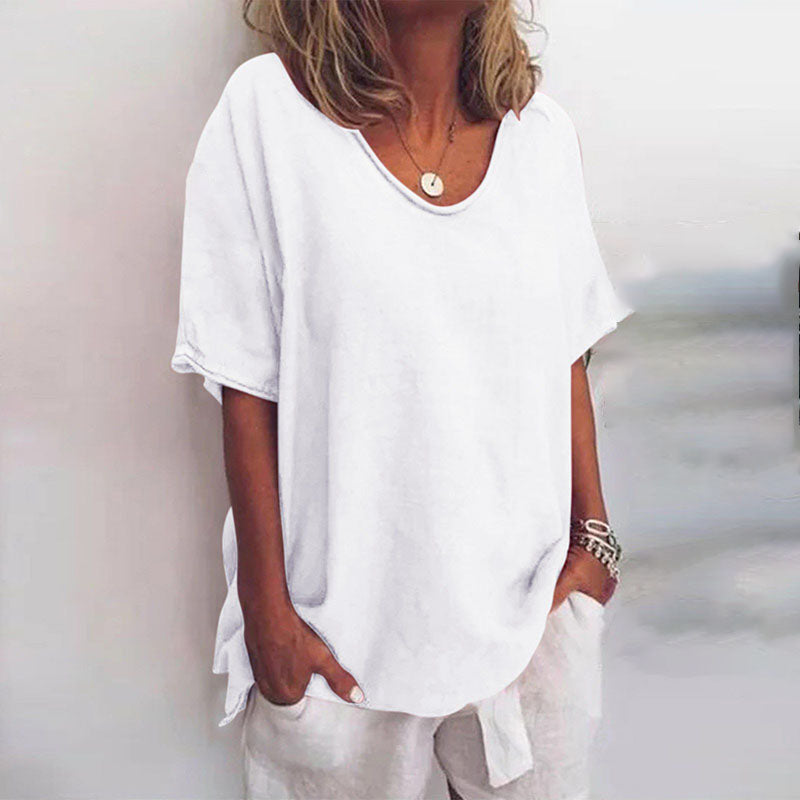 Classic blouse with a relaxed fit for women | short sleeve
