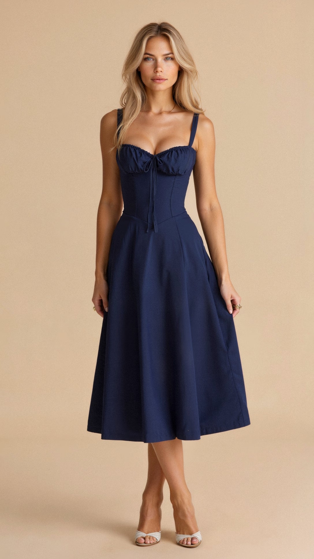Arabella Tailliertes Damenkleid mit Schnürung und Herzausschnitt