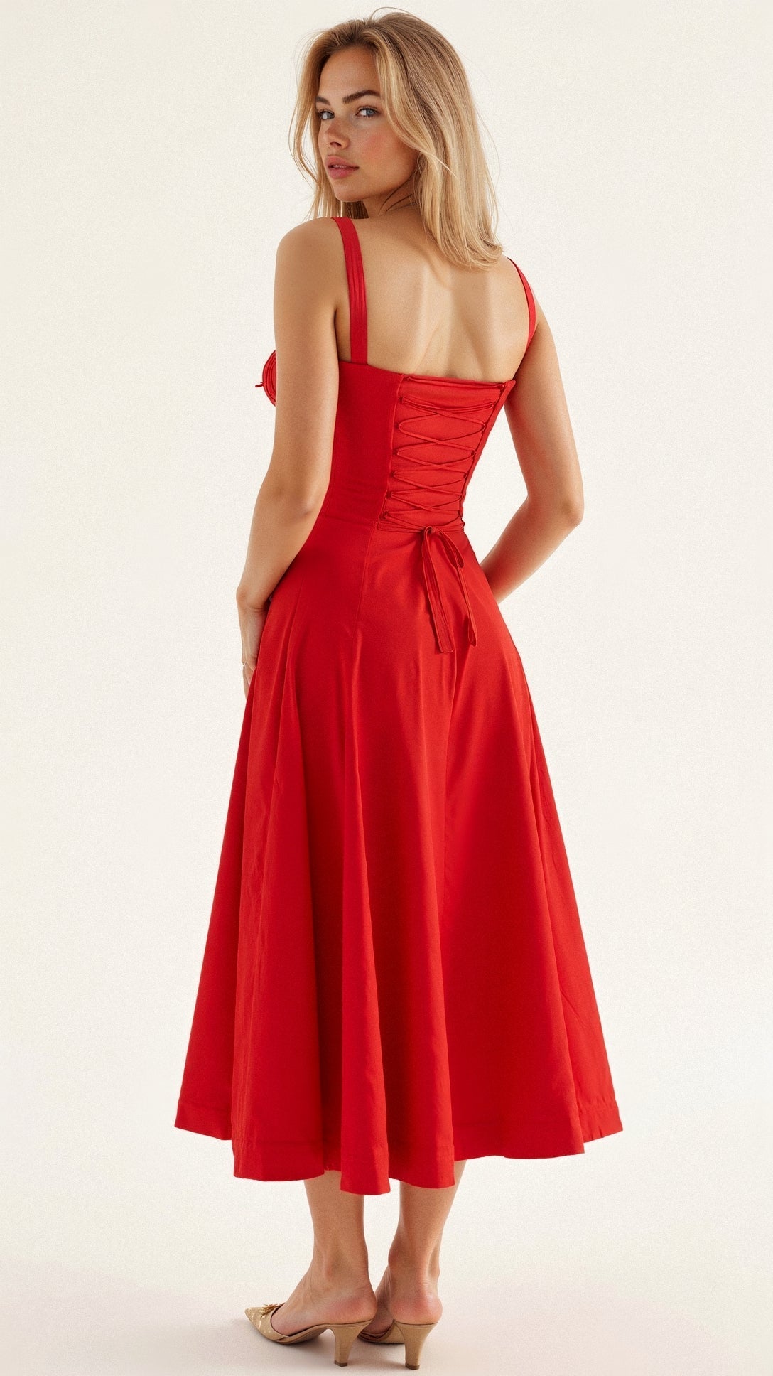 Arabella Tailliertes Damenkleid mit Schnürung und Herzausschnitt