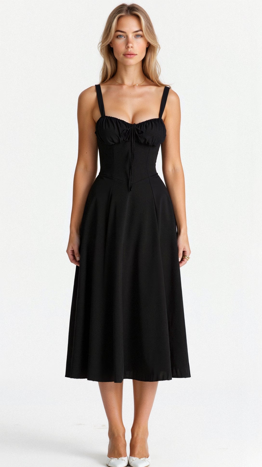 Arabella Tailliertes Damenkleid mit Schnürung und Herzausschnitt