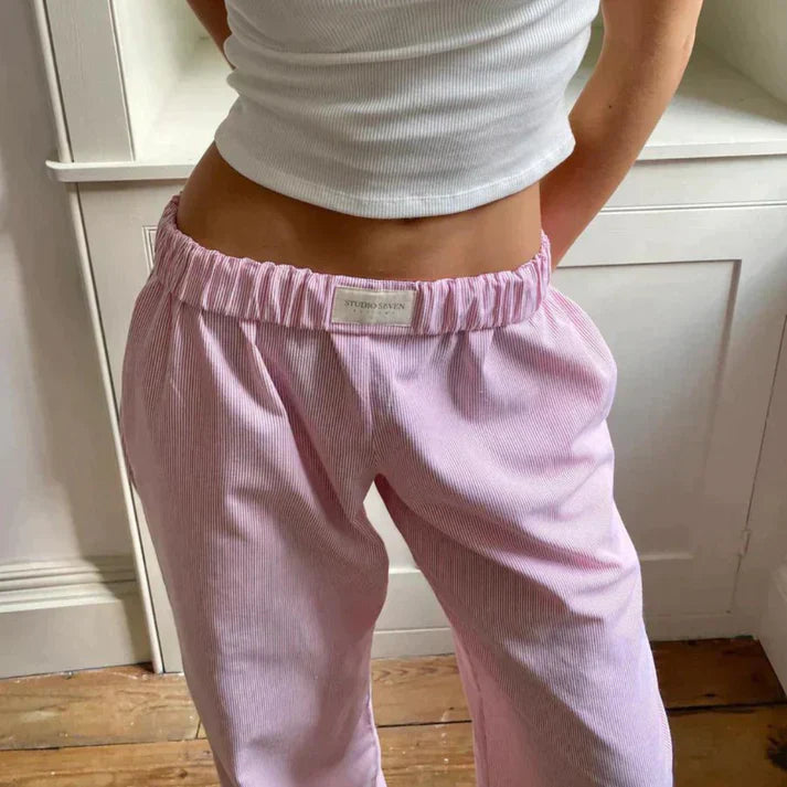 Damen-Leinenhose mit lockerer Passform – verschiedene Farben