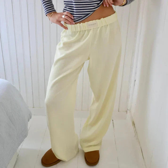 Damen-Leinenhose mit lockerer Passform – verschiedene Farben