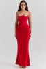 Renata – Off-shoulder Satin Corset Maxi Dress for Women