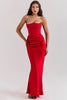 Renata – Off-shoulder Satin Corset Maxi Dress for Women