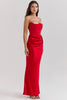 Renata – Off-shoulder Satin Corset Maxi Dress for Women