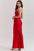 Renata – Off-shoulder Satin Corset Maxi Dress for Women