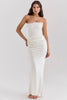 Renata – Off-shoulder Satin Corset Maxi Dress for Women