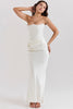 Renata – Off-shoulder Satin Corset Maxi Dress for Women