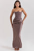 Renata – Off-shoulder Satin Corset Maxi Dress for Women