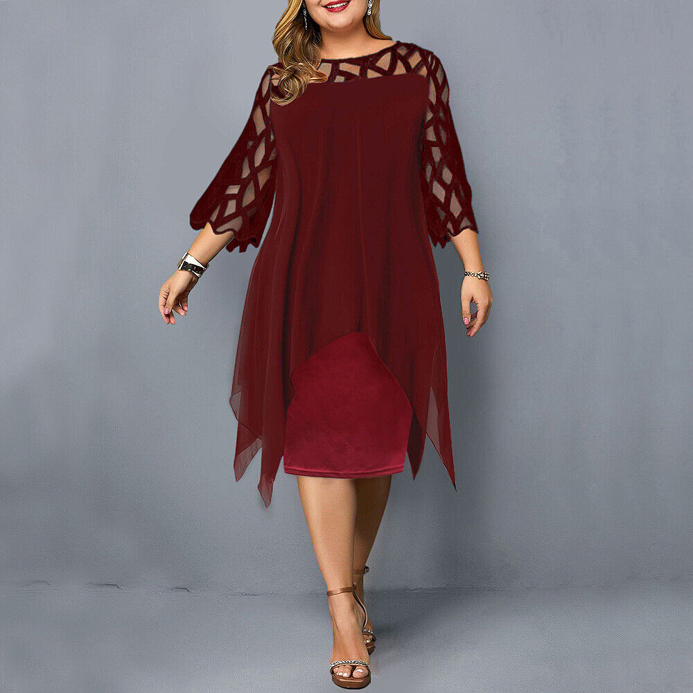 Lacelora™ – Women's Midi Dress with Elegant Lace