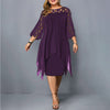 Lacelora™ – Women's Midi Dress with Elegant Lace