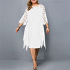 Lacelora™ – Women's Midi Dress with Elegant Lace