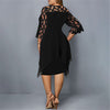 Lacelora™ – Women's Midi Dress with Elegant Lace