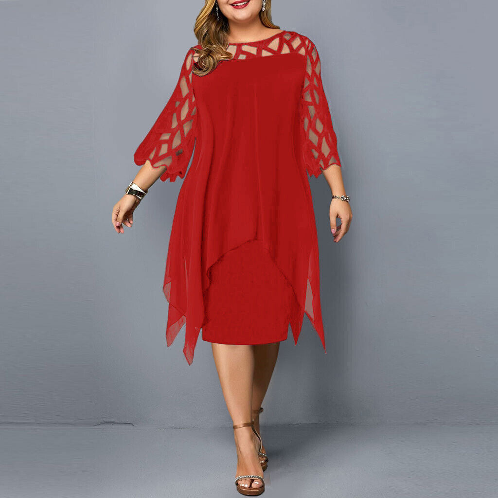 Lacelora™ – Women's Midi Dress with Elegant Lace