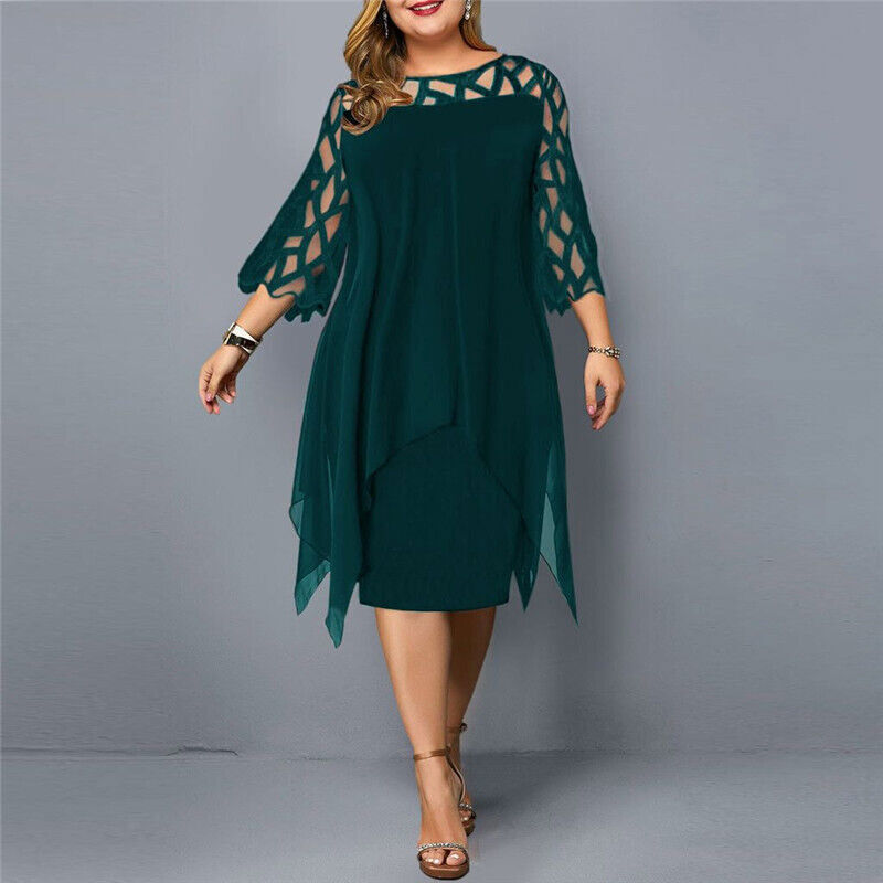 Lacelora™ – Women's Midi Dress with Elegant Lace
