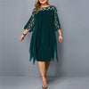 Lacelora™ – Women's Midi Dress with Elegant Lace