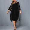 Lacelora™ – Women's Midi Dress with Elegant Lace