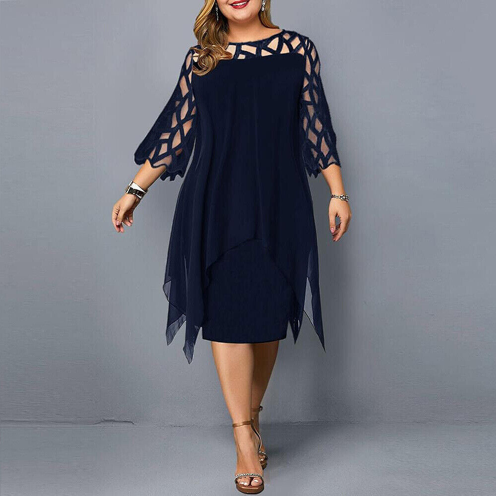 Lacelora™ – Women's Midi Dress with Elegant Lace