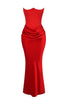 Renata – Off-shoulder Satin Corset Maxi Dress for Women