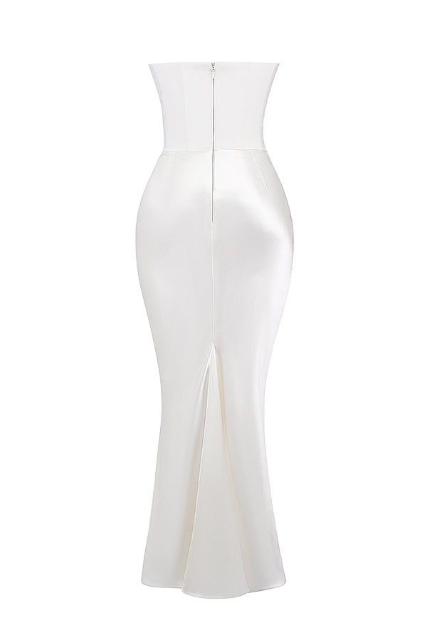 Renata – Off-shoulder Satin Corset Maxi Dress for Women