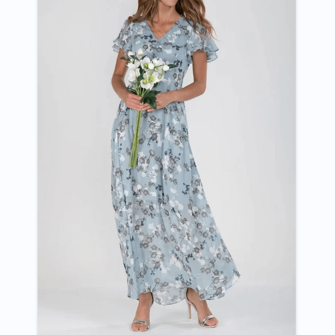 Women's Summer Formal Floral Wedding Guest Dress | Maxi