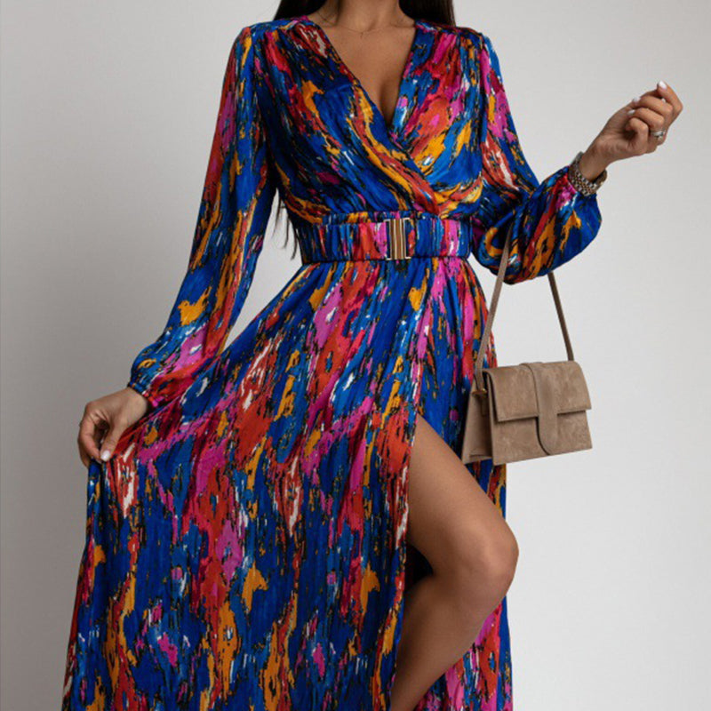 Aurora™ Printed Long-Sleeve Dress