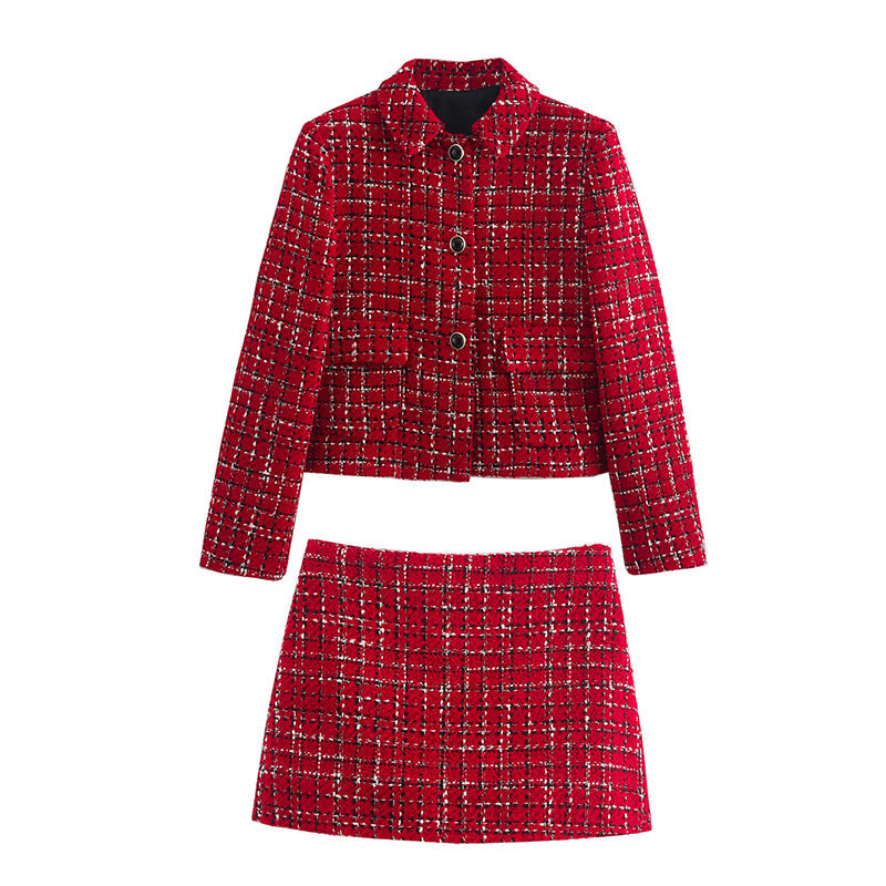 Claire™ Checked Blazer and Skort Set