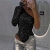 Audrey™ One-Shoulder Sequin Bodysuit