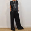 Doris™ Satin Blouse and Pants Set