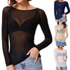 Valentina – Transparente Mesh Langarm Top für Damen